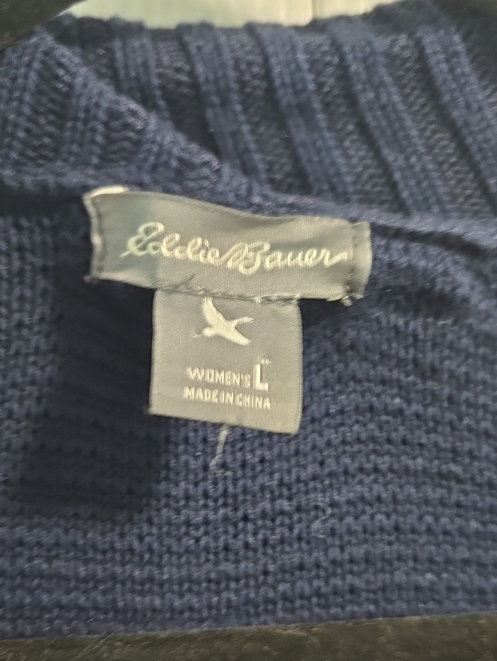 Eddie Bauer Dark Navy Open-Front Ribbed Cardigan - Picture 2 of 9